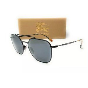 Burberry Men's Matte Black Grey Square Sunglasses!